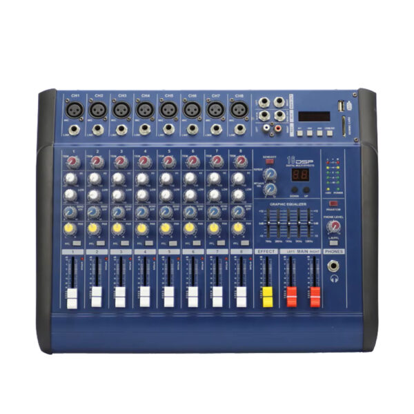 8 Channels Audio Mixing Console Power Mixer Amplifier with 48V SM-MX802